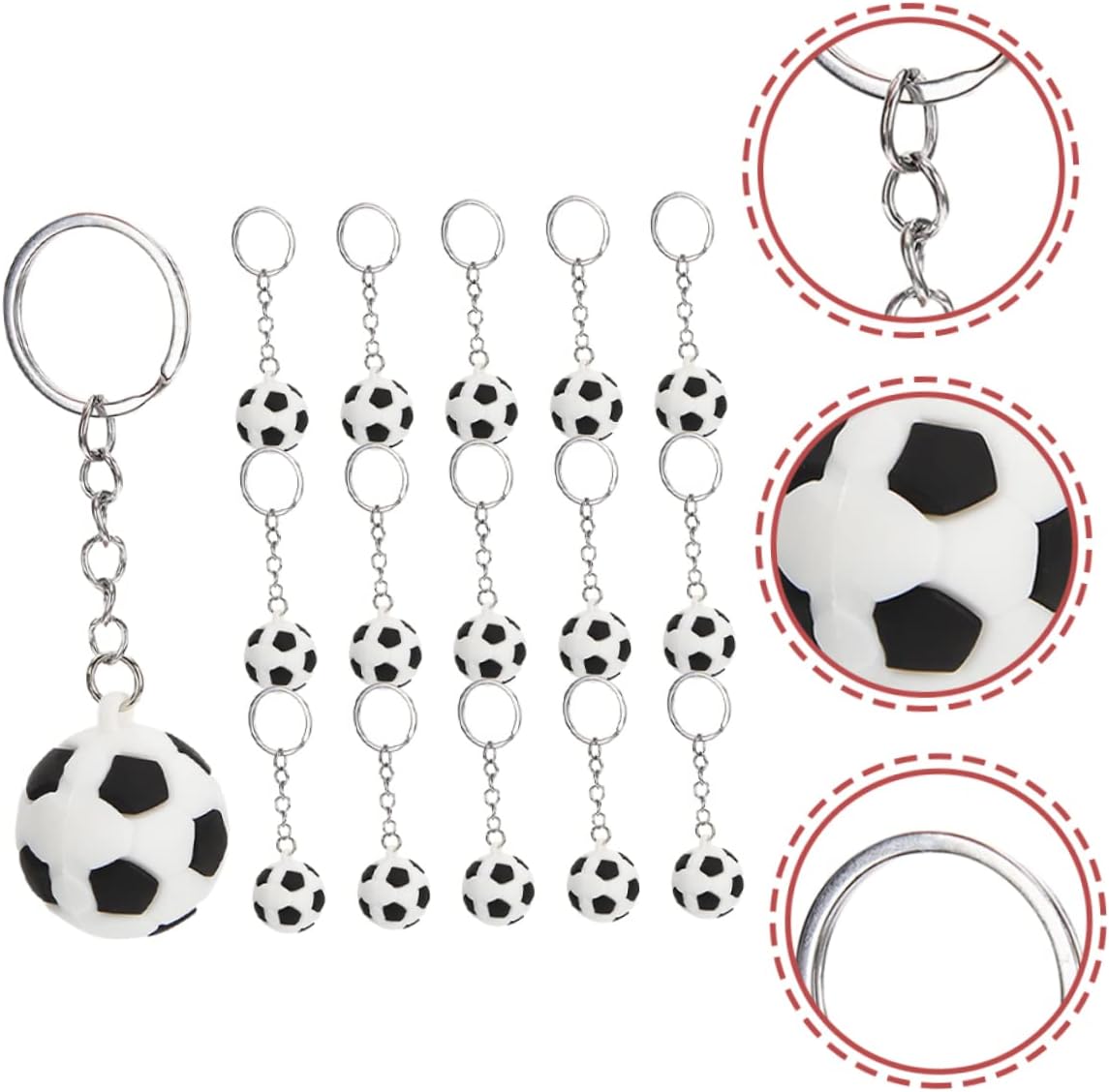 DECHOUS 16pcs Soccer Keyrings Sports Keychains for Boys and Girls