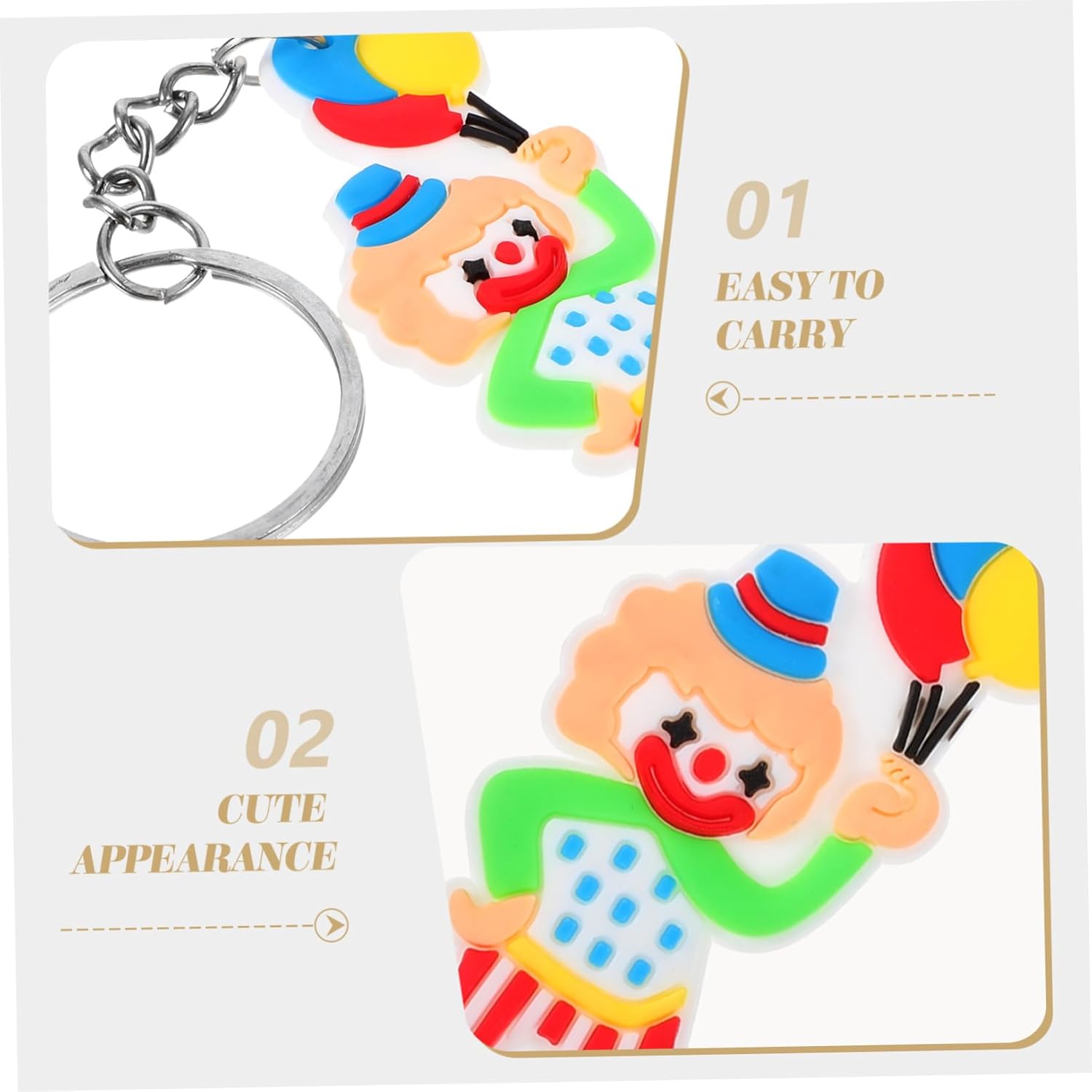 12pcs Unique Clown Key Chain for Women Party Decor