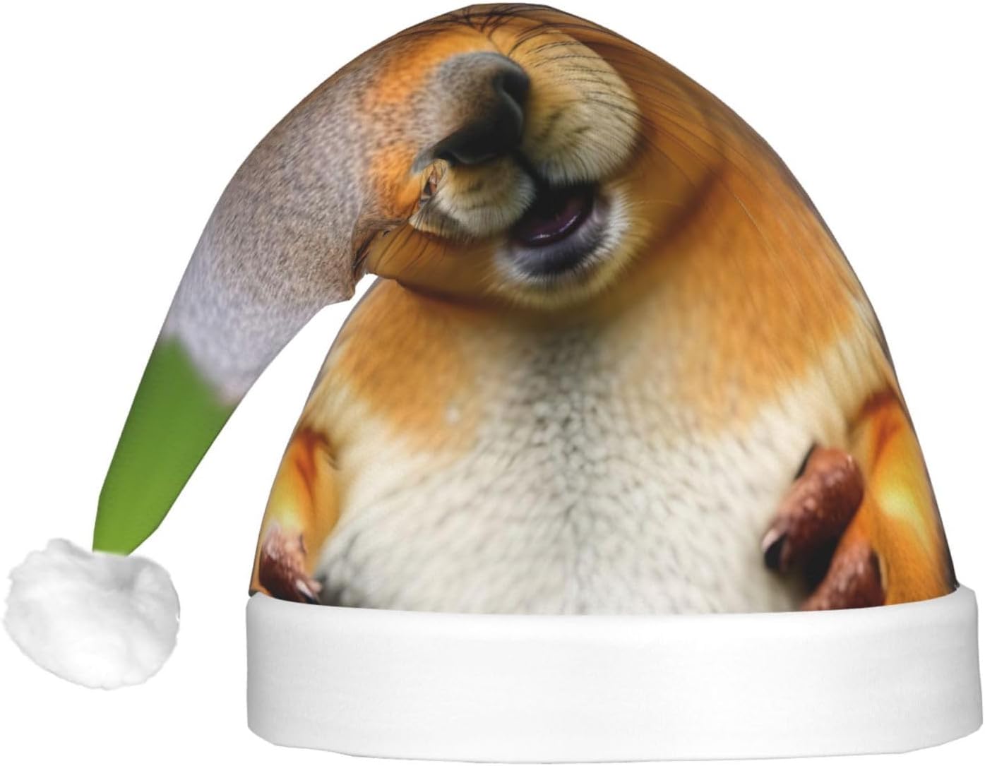 Squirrel Animal Print LED Christmas Hat for Adults