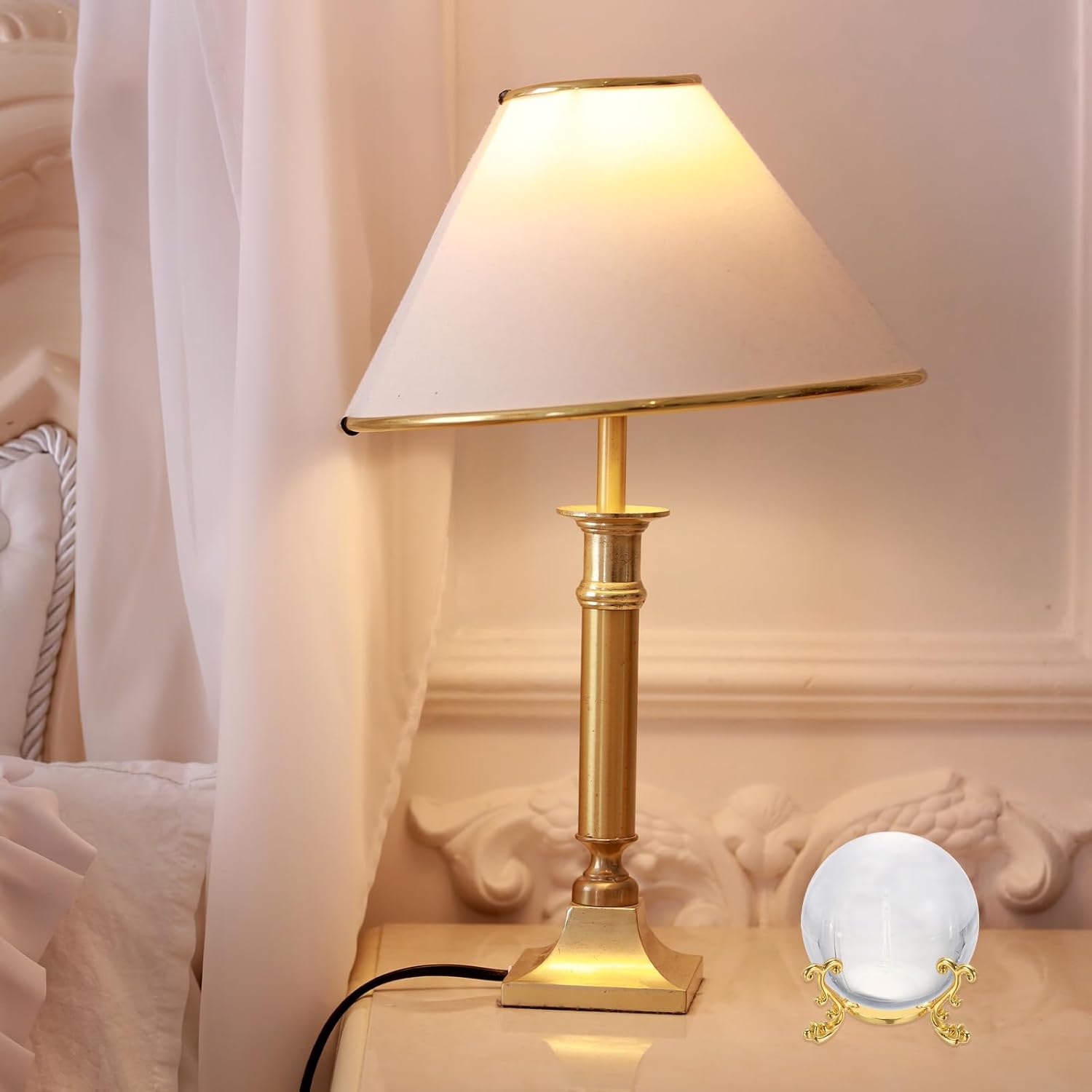 Uxcell 2pcs Metal Crystal Sphere Holder for Home Decor