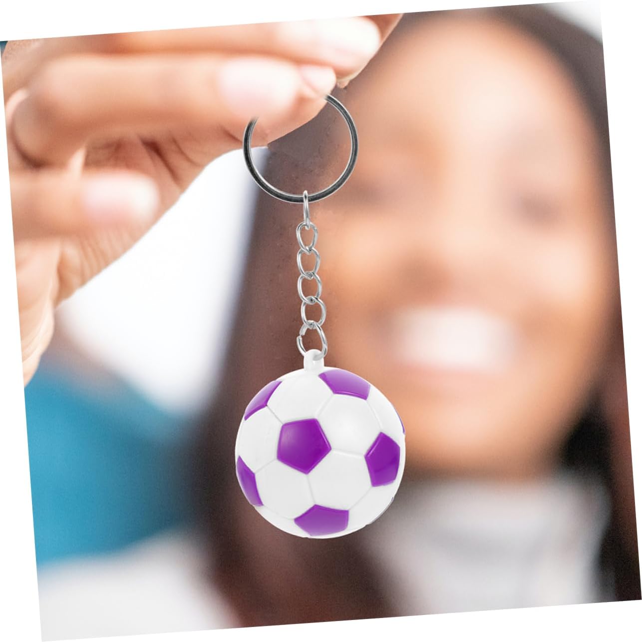 4pcs Realistic Soccer Keychain Pendants Durable Football Keyrings for Boys