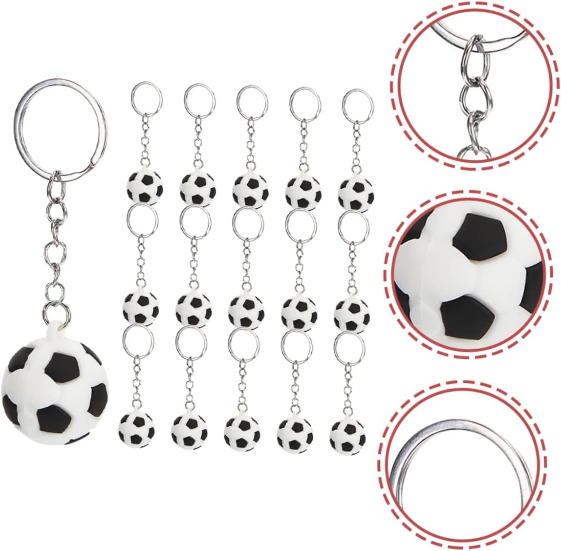 16pcs Creative Soccer Keychains for Backpacks and Sports