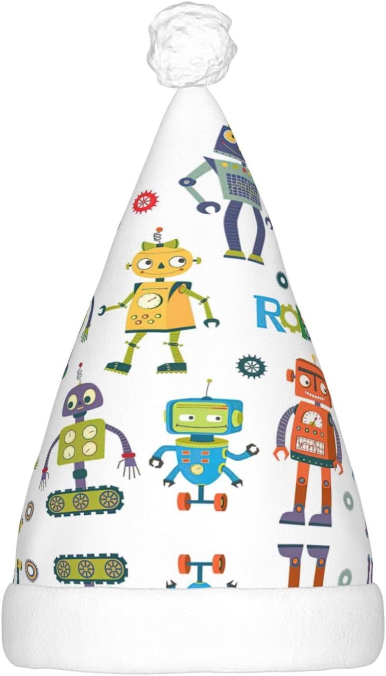 Cute Cartoon Robot Christmas LED Santa Hat for Festive Parties