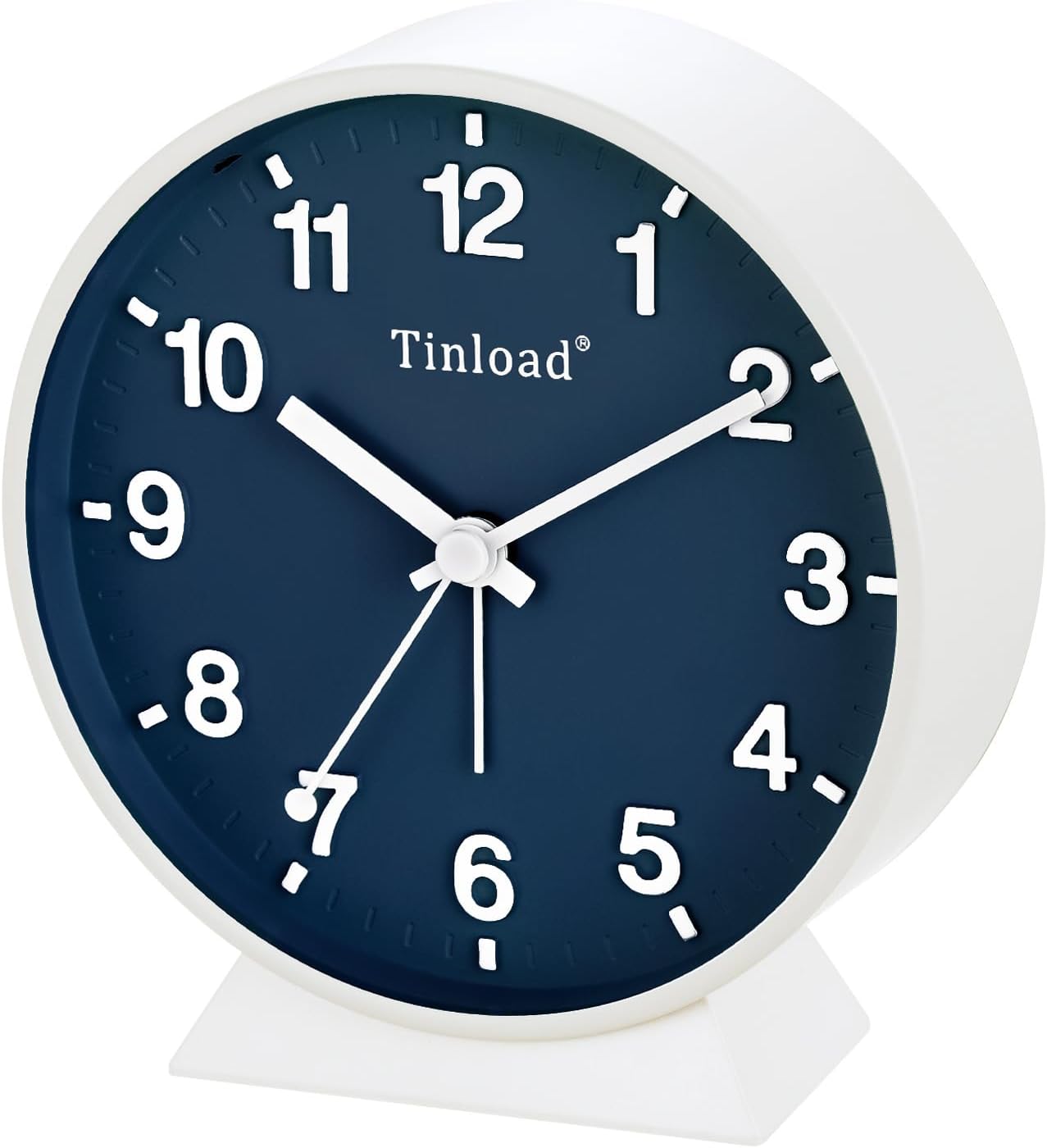 Tinload Analog Alarm Clock with Silent Seconds and Manual Light
