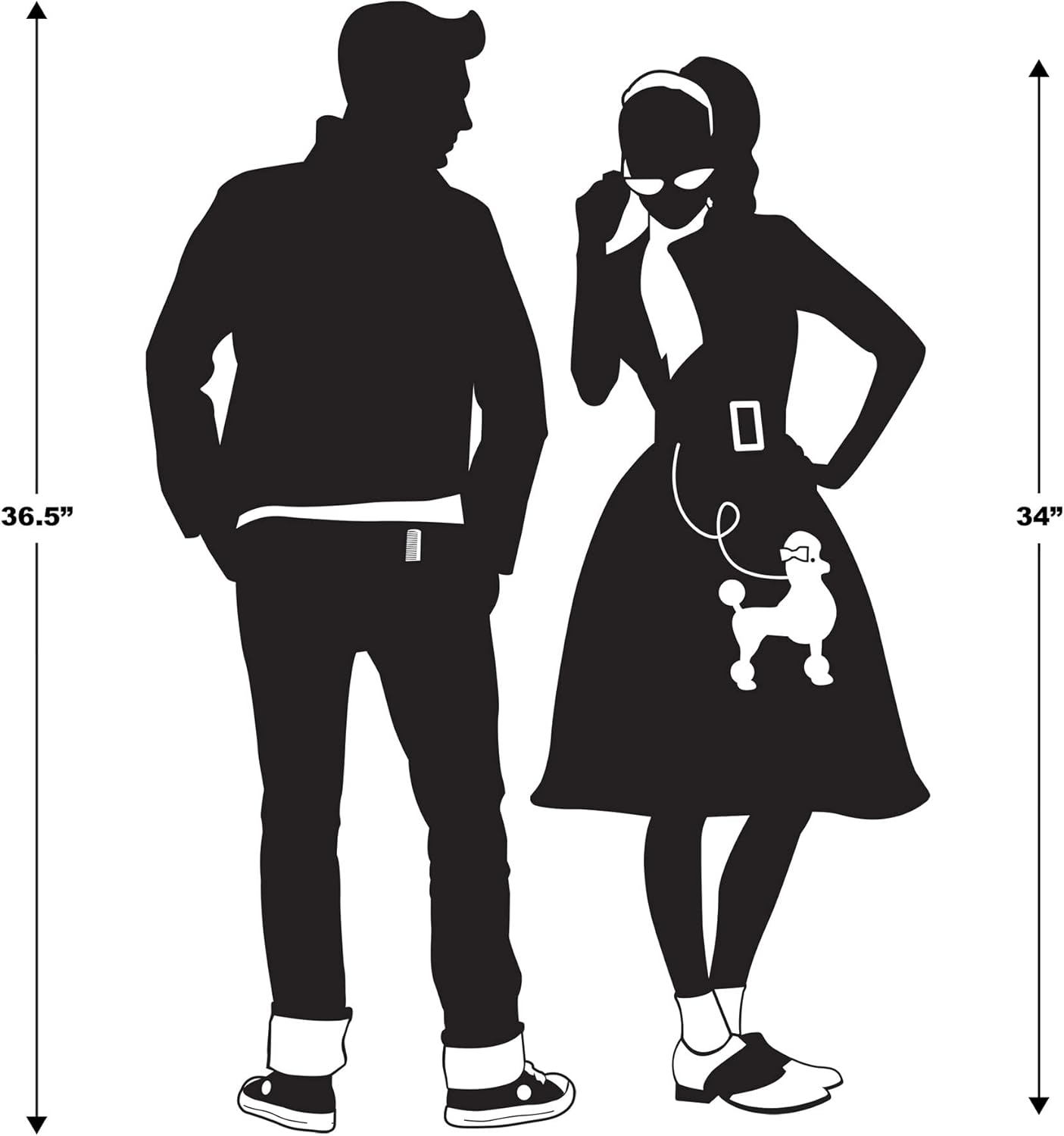 Beistle 50s Silhouettes 4 Piece Black White