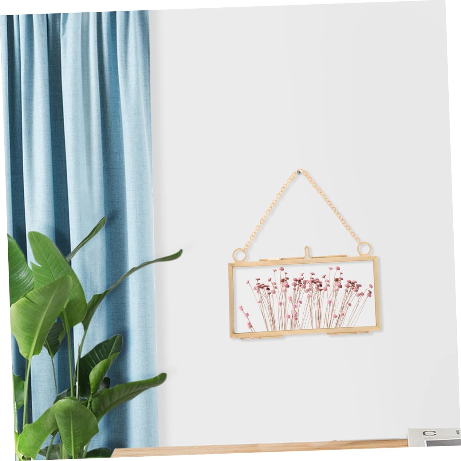 Healifty Brass Frame for Dried Flowers and Artwork Display