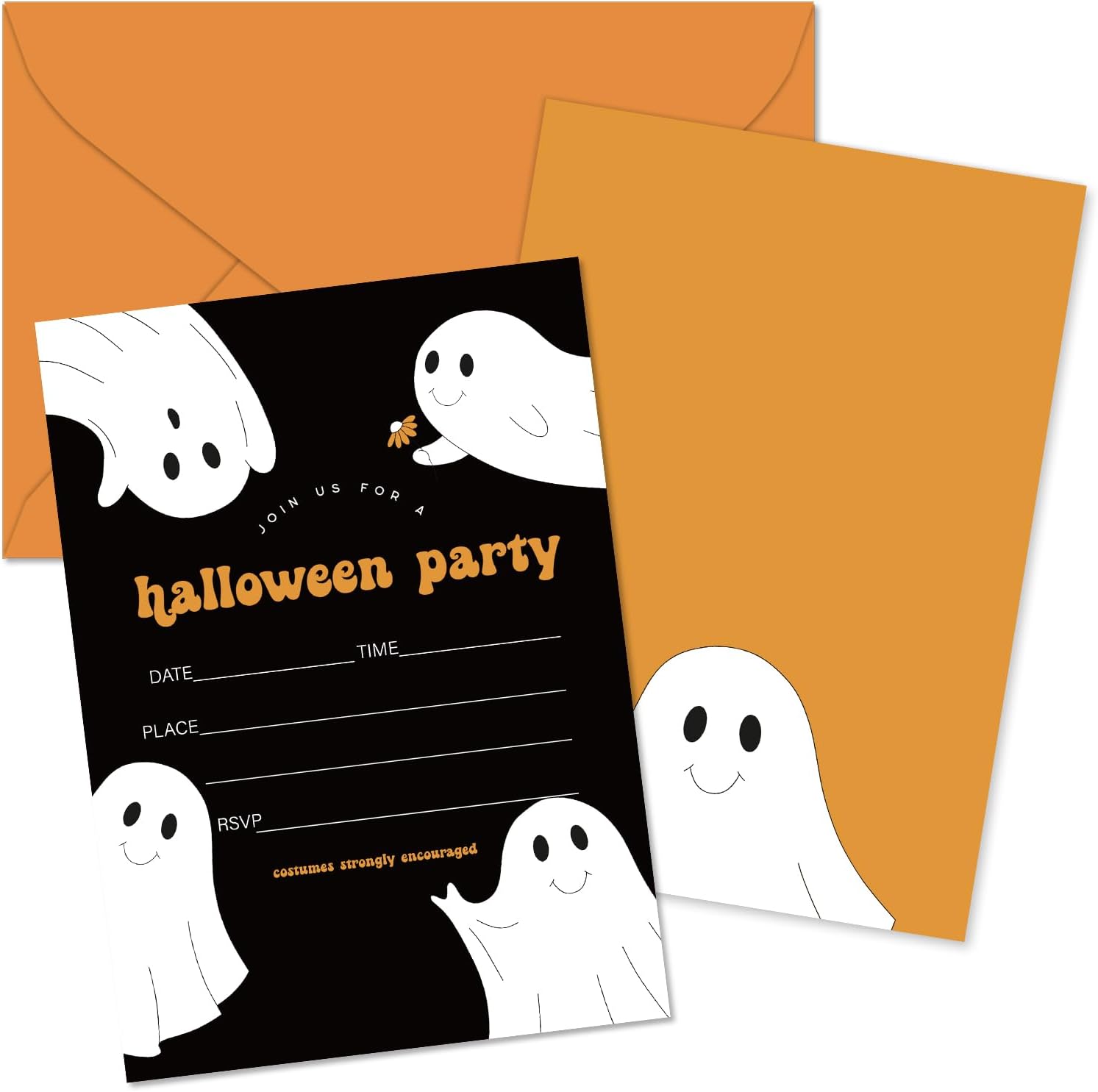 Whaline Halloween Invitation Set of 25 with Envelopes