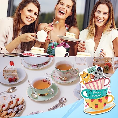 ERHACHAIJIA 15 Pc Cat Shaped Tea Party Invites