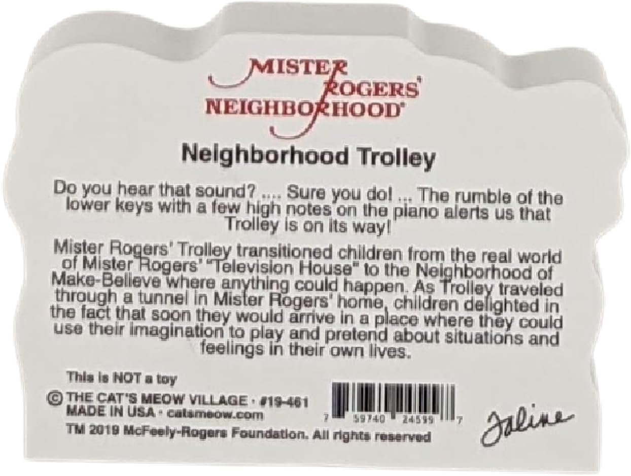 Cats Meow Village Mister Rogers Trolley Collectible