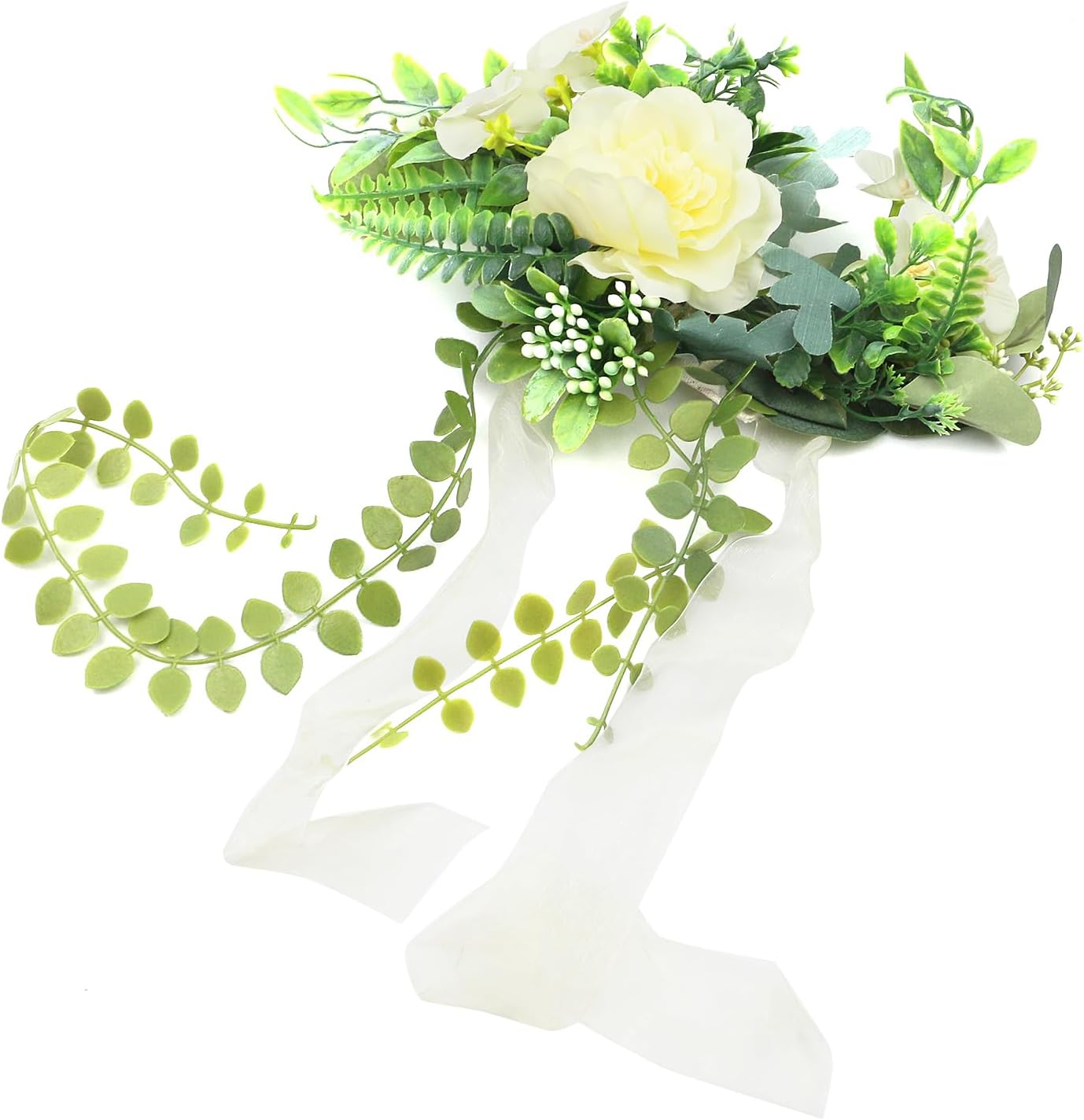 2 Pack Artificial Flower Curtain Tiebacks Rose Design Yellow