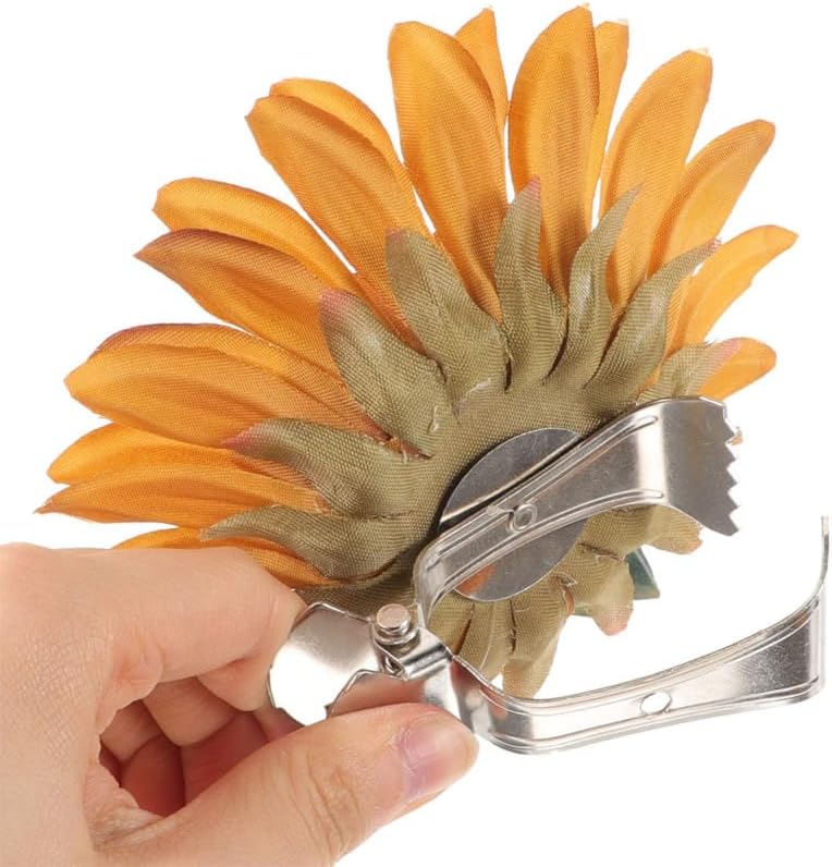 DECHOUS 4 Pack Flower Curtain Tiebacks Clips - Boho Sunflower Drapery Holdbacks