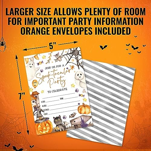25 Spooktacular Halloween Party Invitations Cards with Envelopes