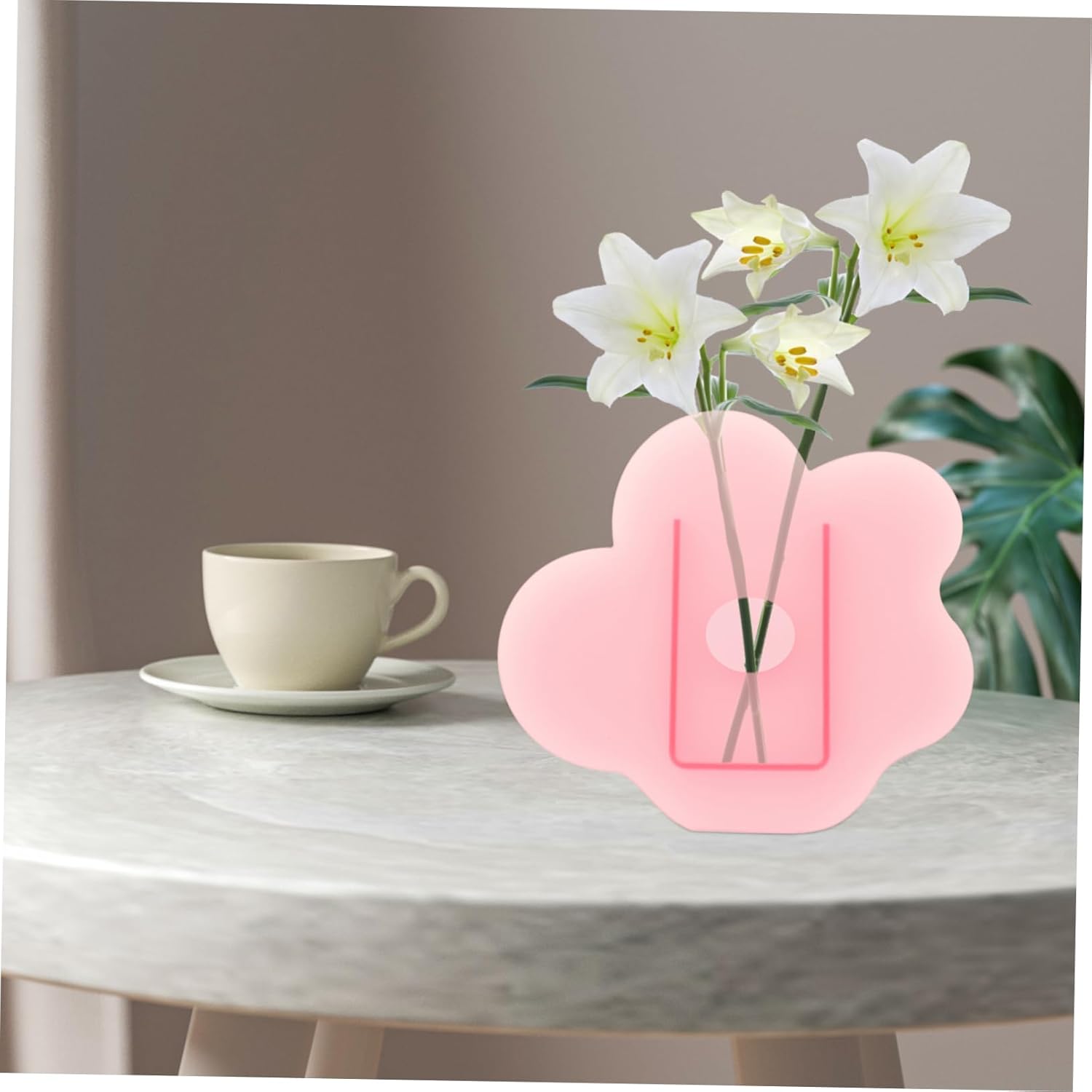 Cabilock Flower Shaped Acrylic Vase for Dried Flowers