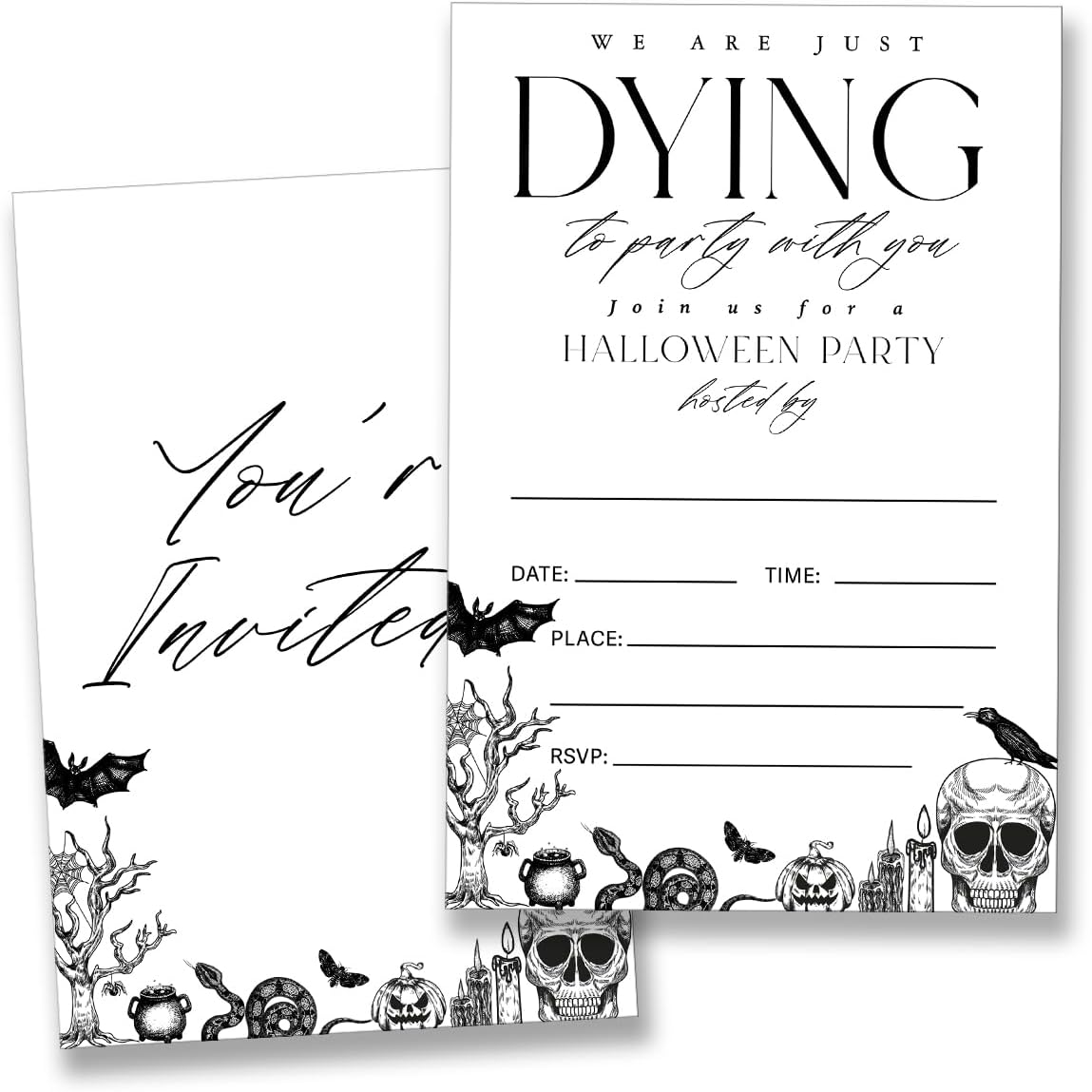 Vintage Halloween Party Invitations Double Sided