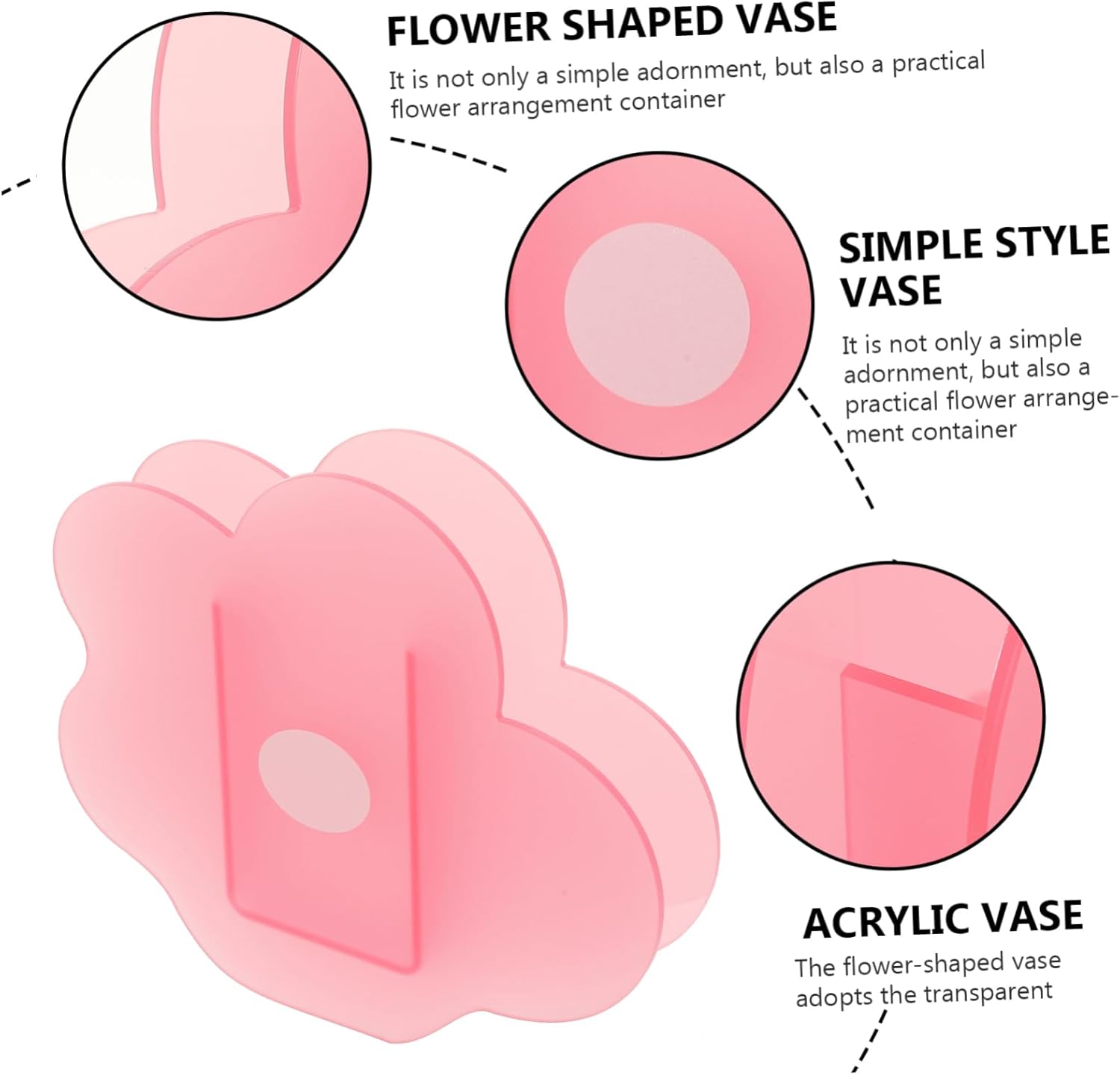 Cabilock Flower Shaped Acrylic Vase for Dried Flowers