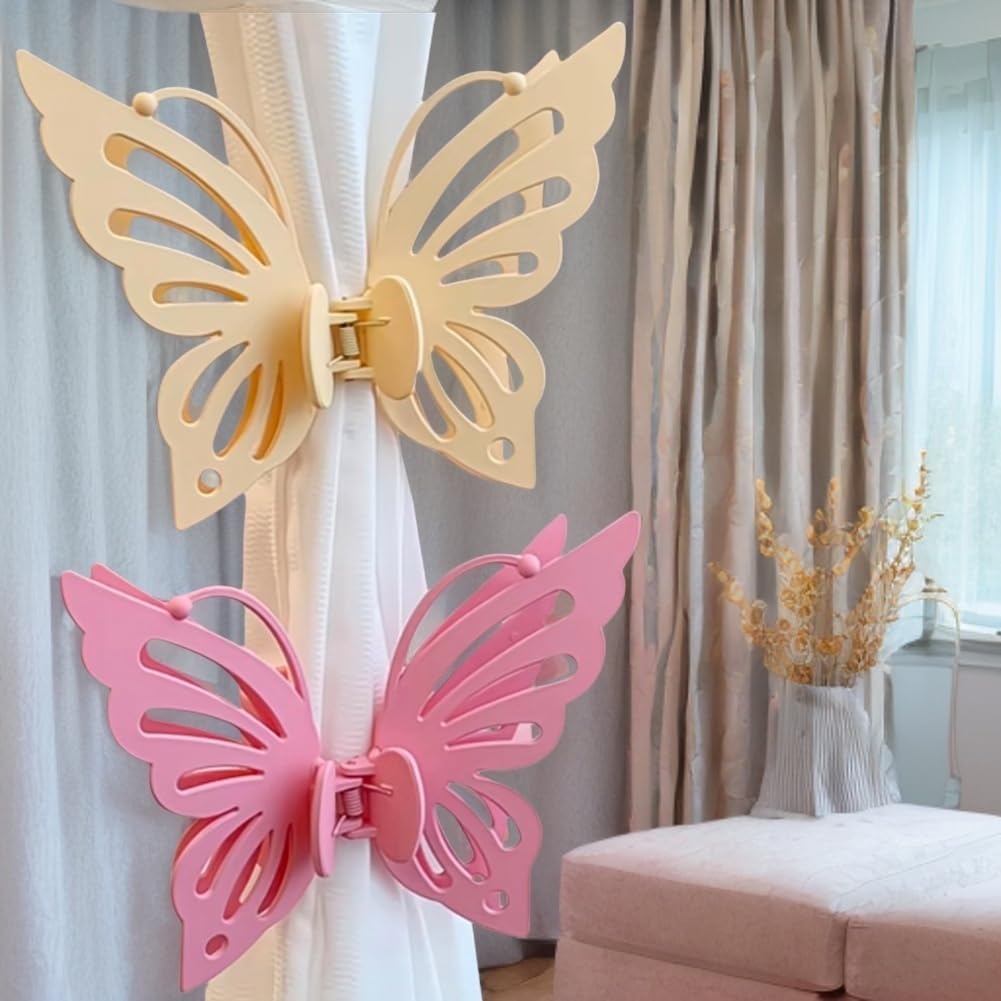 Lovely Pink Butterfly Curtain Tiebacks 2Pcs