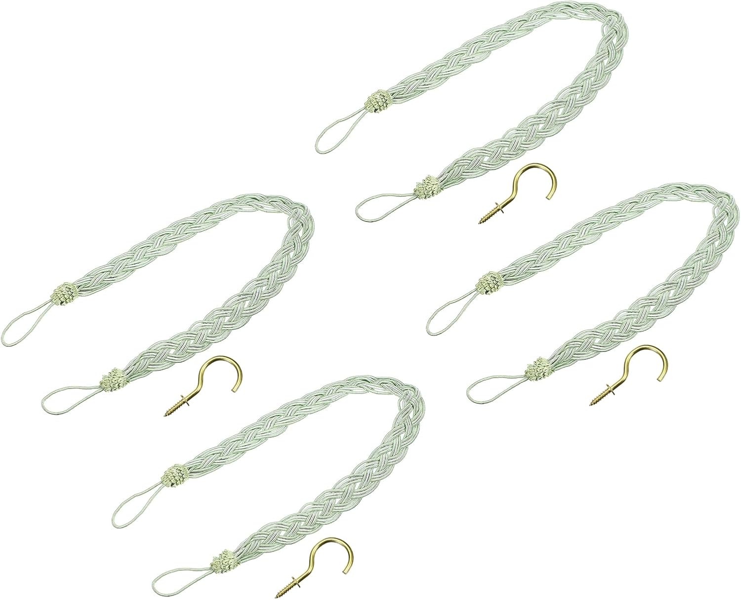 Uxcell 4Pcs Curtain Tiebacks Green 58cm