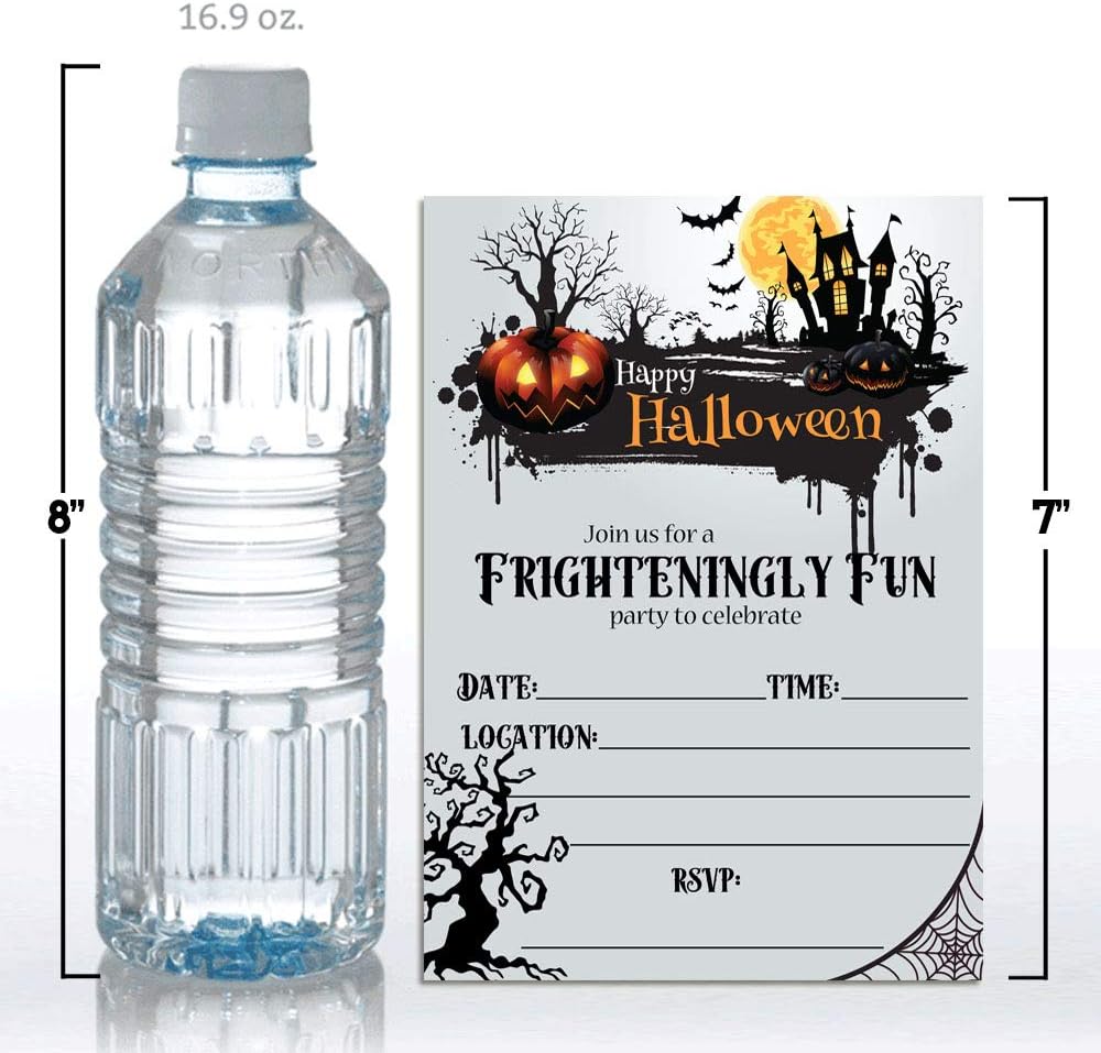 Frighteningly Fun Halloween Party Invitations 20pcs 5x7 Fill In Cards