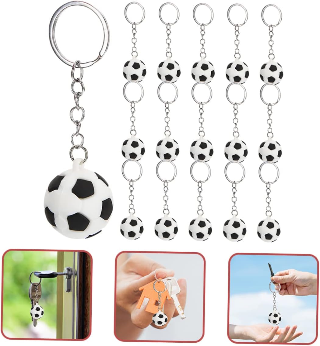 DECHOUS 16pcs Soccer Keyrings Sports Keychains for Boys and Girls