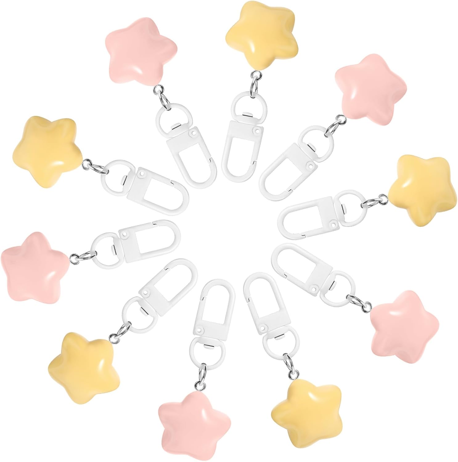 10pcs Cute Star Key Charms Adorable Kawaii Keyrings