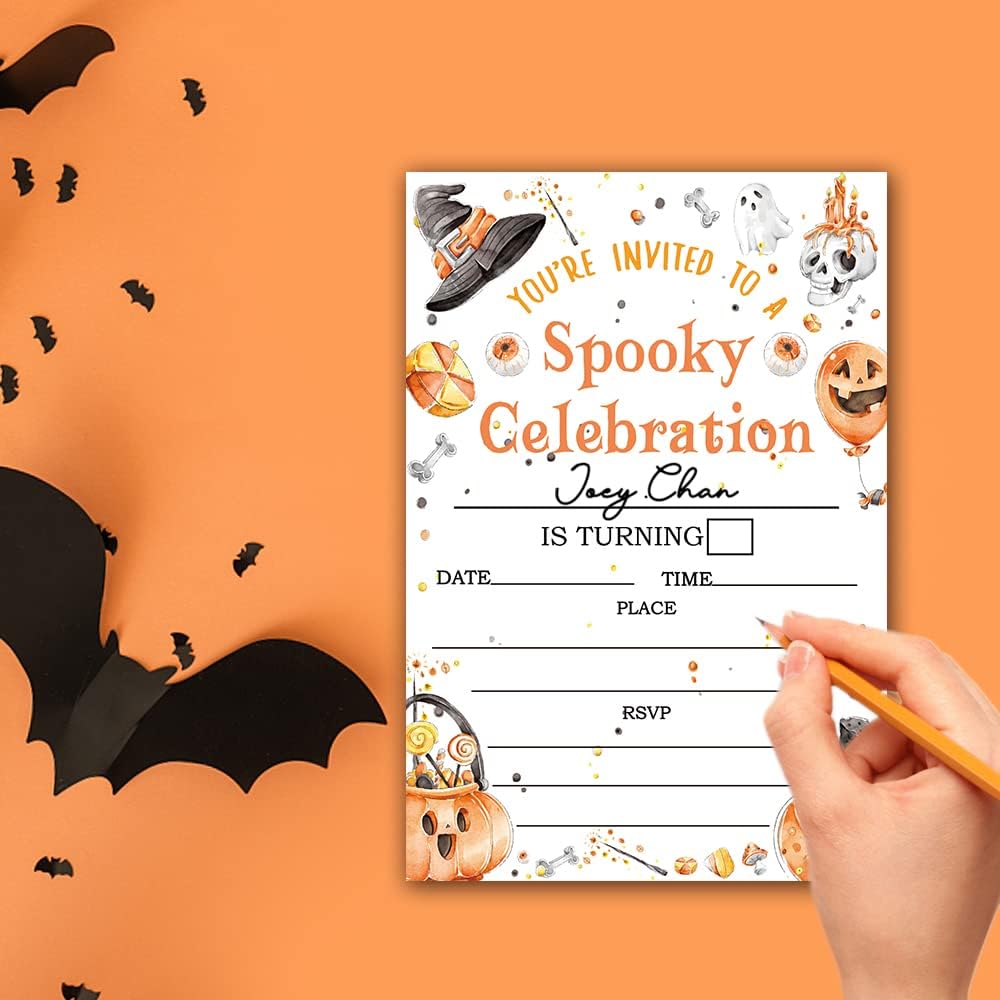Deluxe Halloween Party Invitations Set with Envelopes