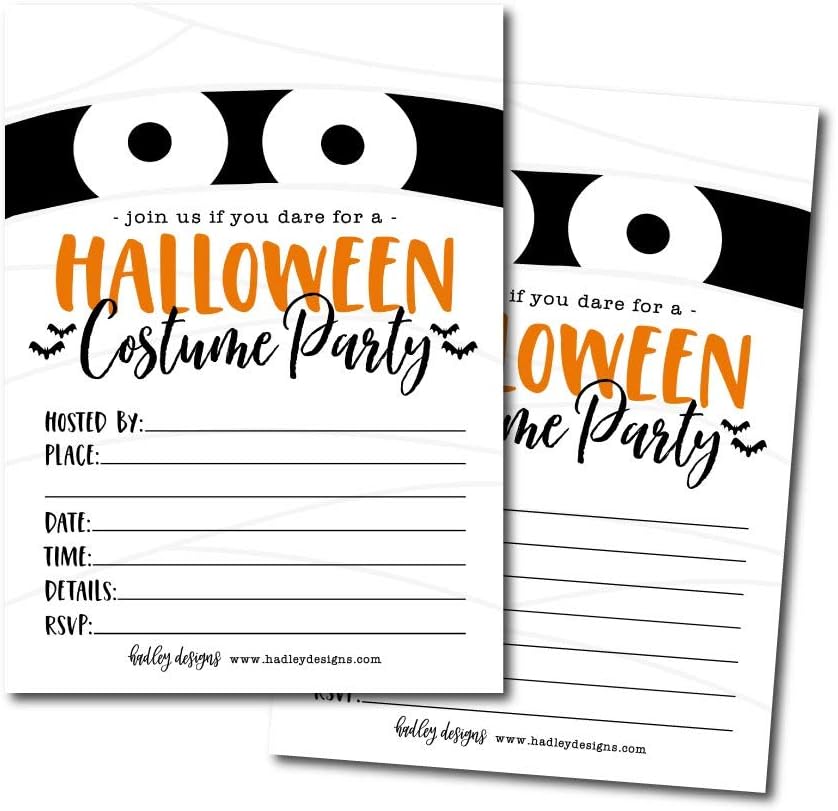 Hadley Designs 25 Mummy Halloween Party Invites