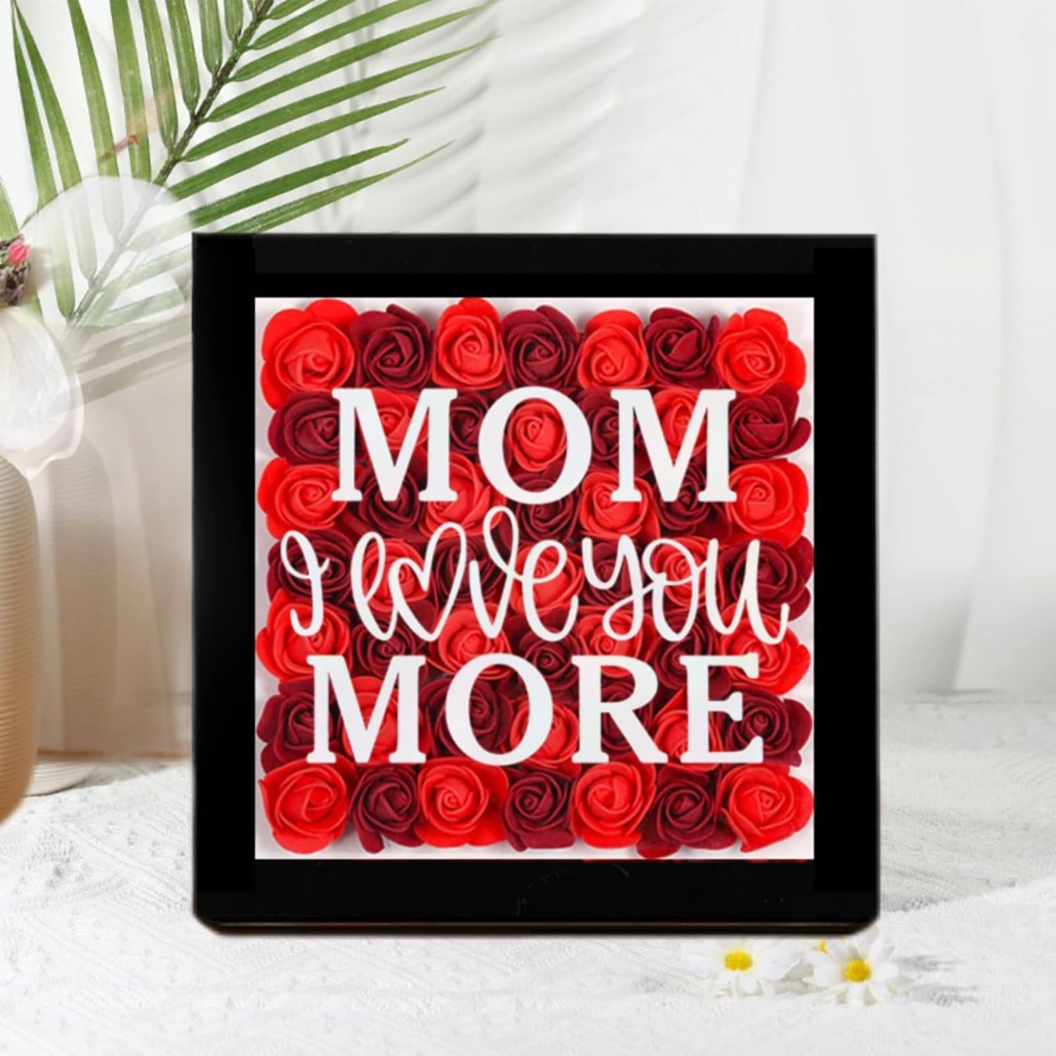 Mothers Day Flower Shadow Box Gift with Engraving