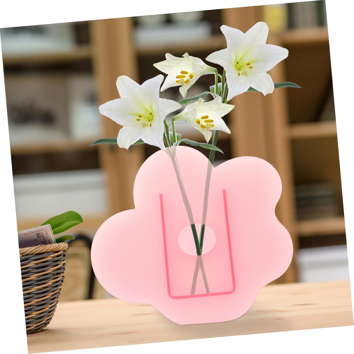 Cabilock Flower Shaped Acrylic Vase for Dried Flowers
