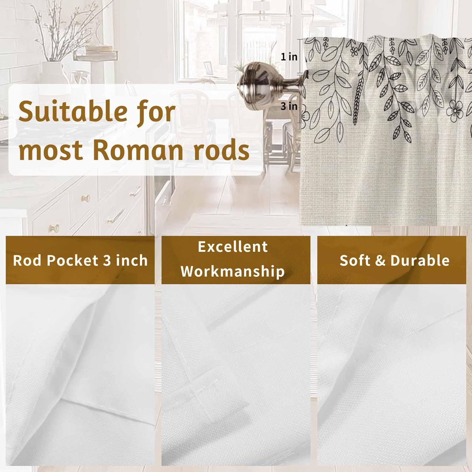 Thanksgiving Plant Valance Set for Windows