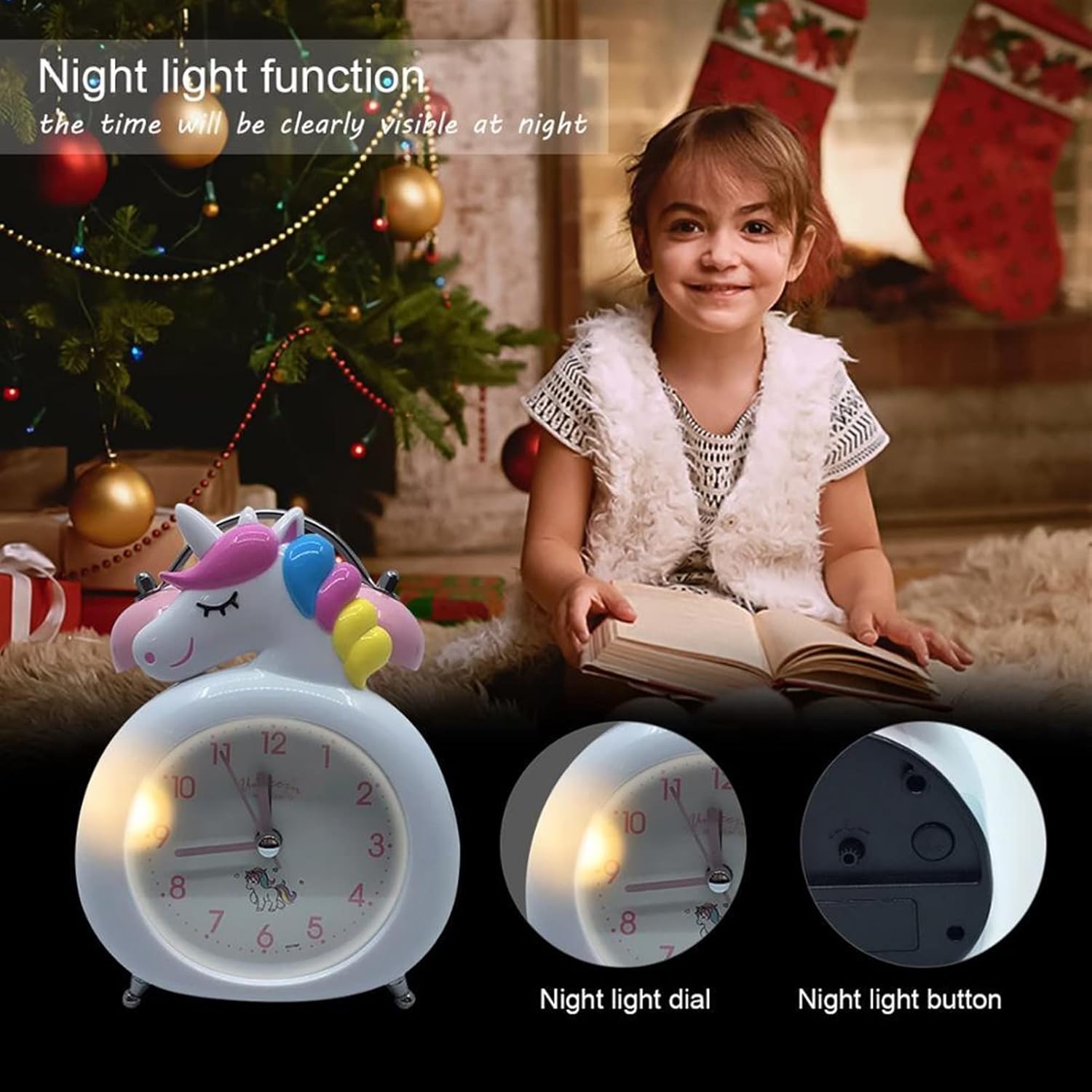 SUNESA Kids Unicorn Alarm Clock with LED Display