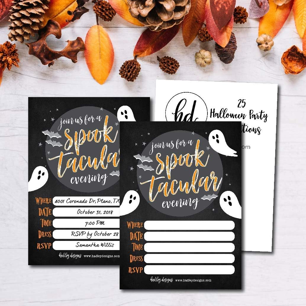 Hadley Designs 25 Ghost Halloween Party Invitations