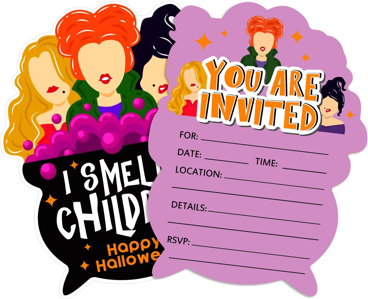 SICOHOME Halloween Party Invitations 12pcs 5x7 with Envelopes