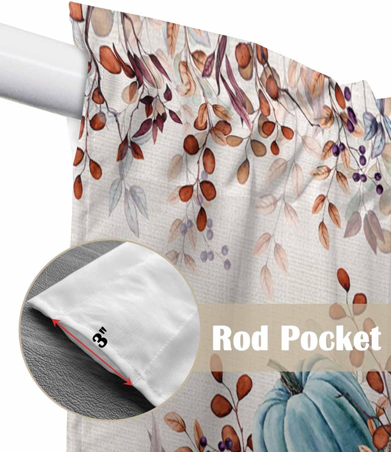 Thanksgiving Swag Curtain with Rod Pocket