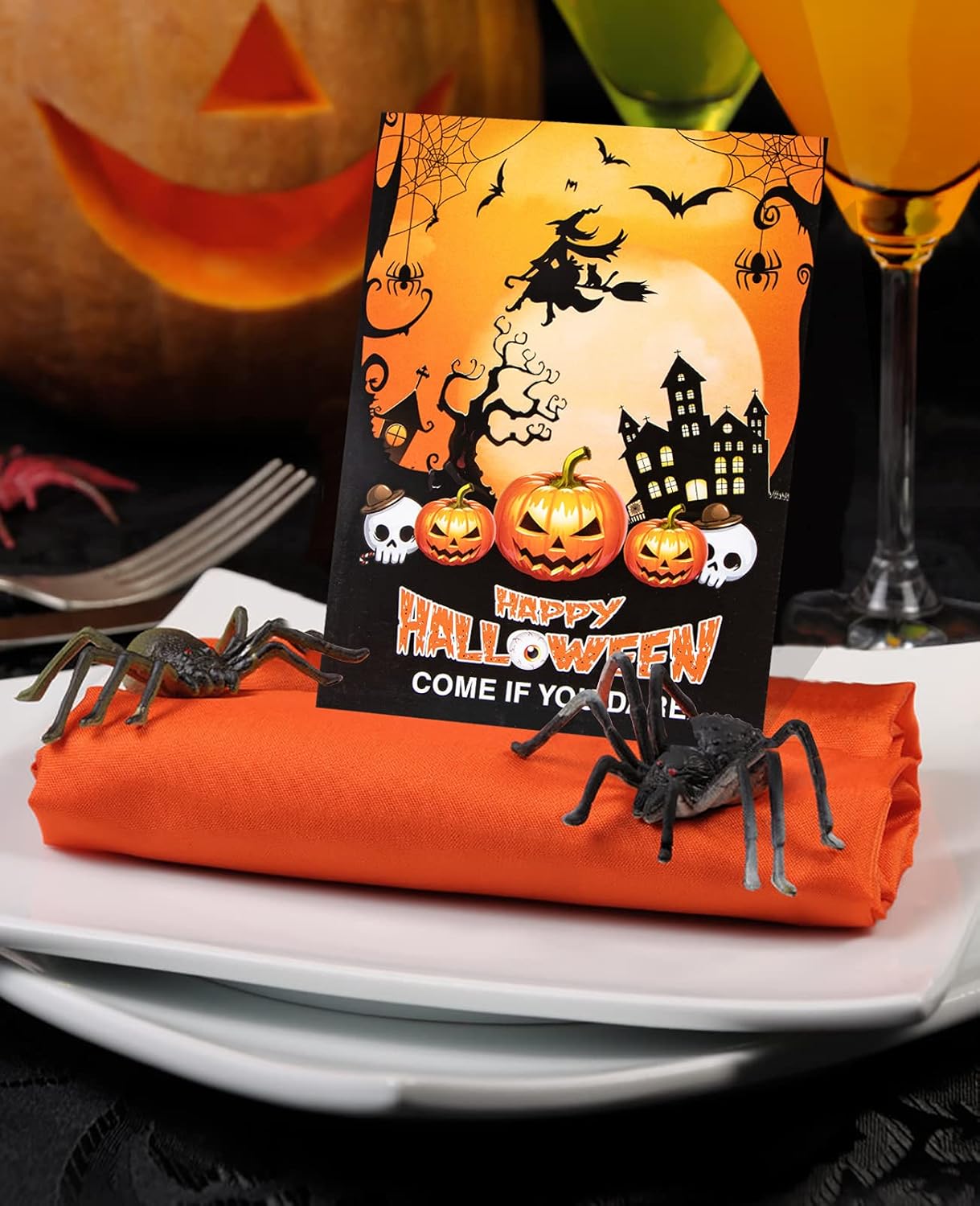 XJF Halloween Party Invitation Cards for Kids 5x7 12pcs with Envelopes