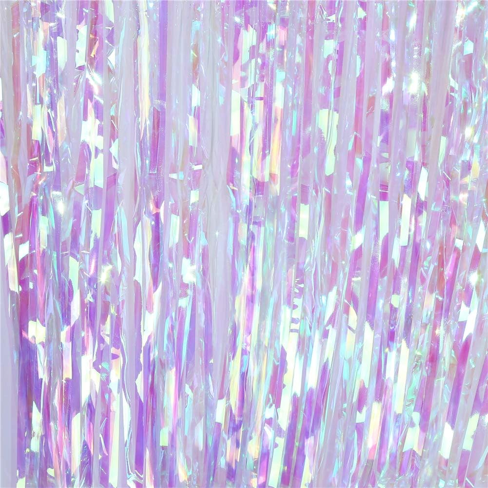 CCINEE 2pcs Metallic Foil Fringe Curtain for Party Decorations