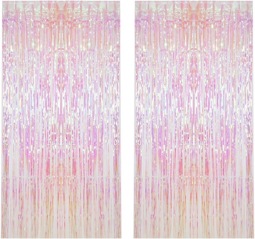 CCINEE 2pcs Metallic Foil Fringe Curtain for Party Decorations