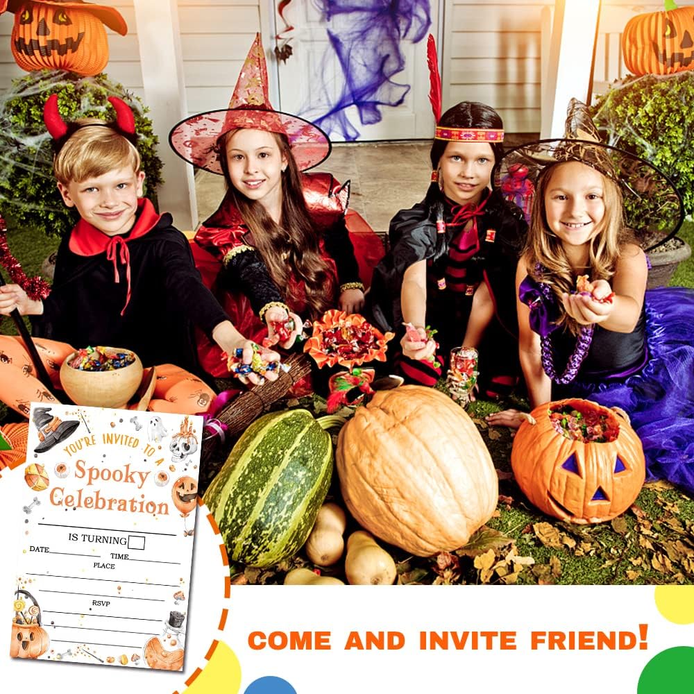 Deluxe Halloween Party Invitations Set with Envelopes