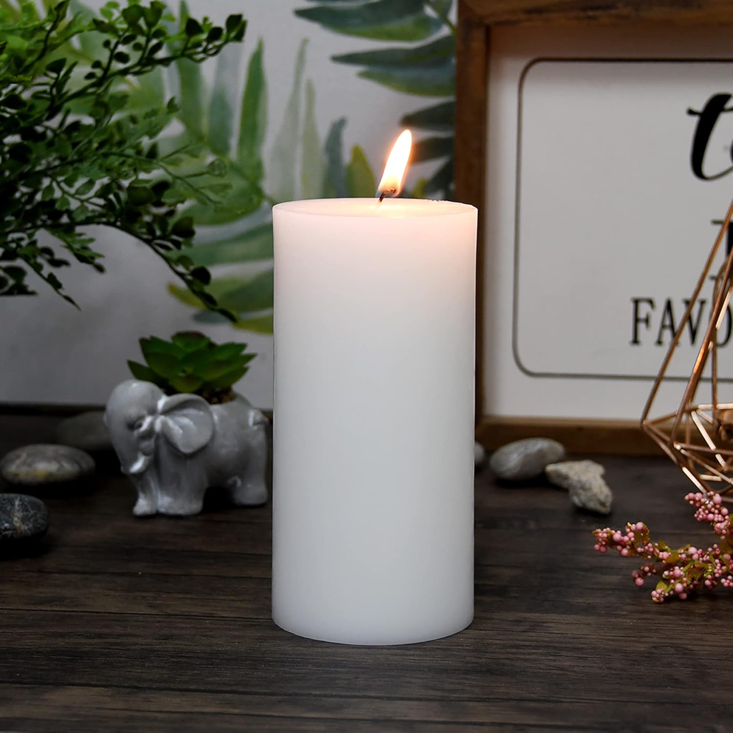 Zest Candle 6 Inch White Pillar Candle