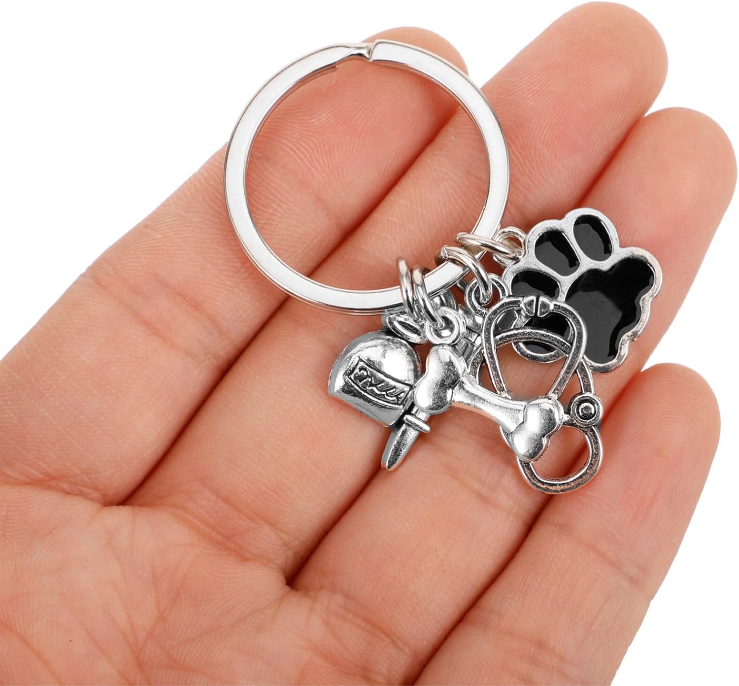 Adorable Dog Paw Keychain Charm for Keys Bags Backpacks