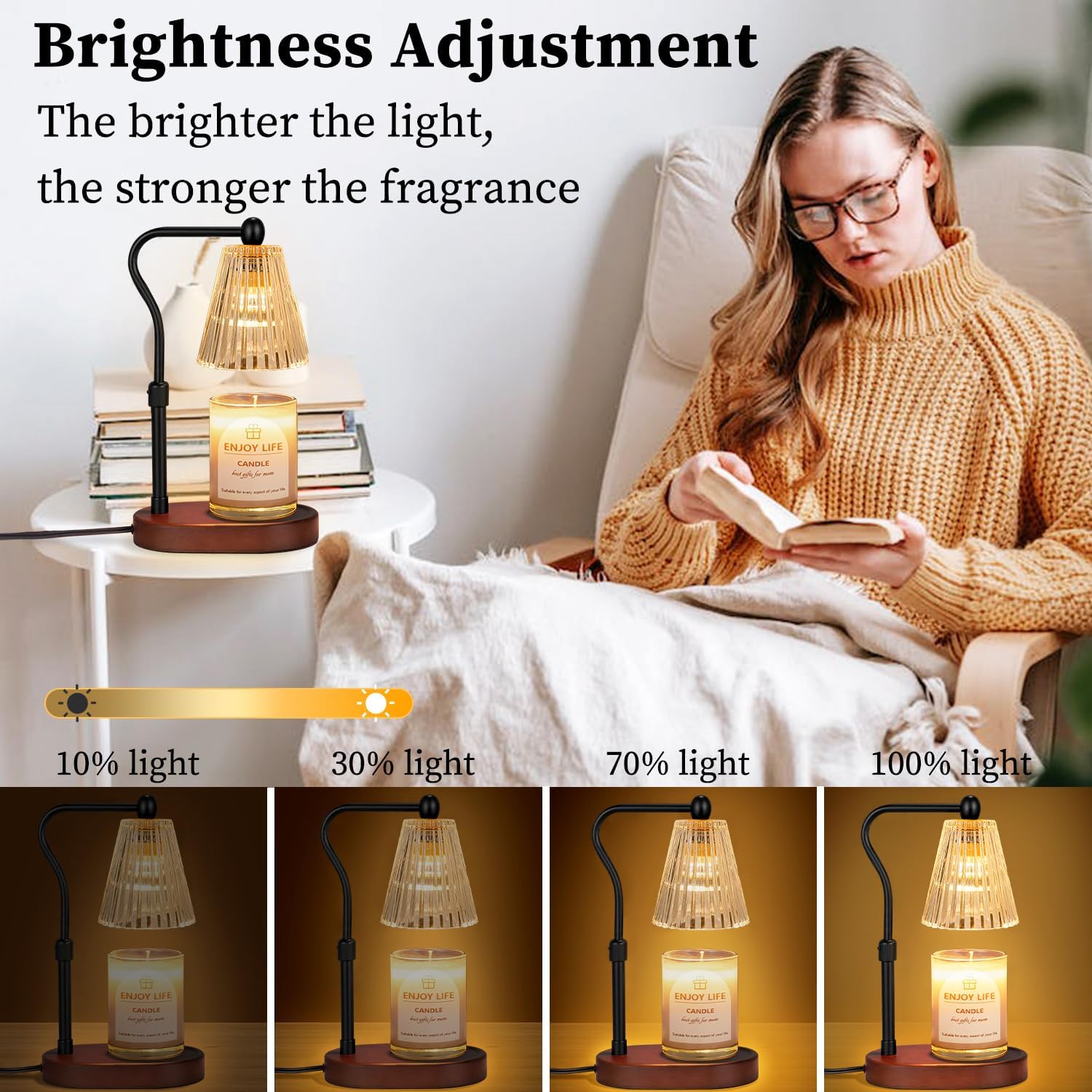 Electric Candle Warmer Lamp with Timer and Dimmer