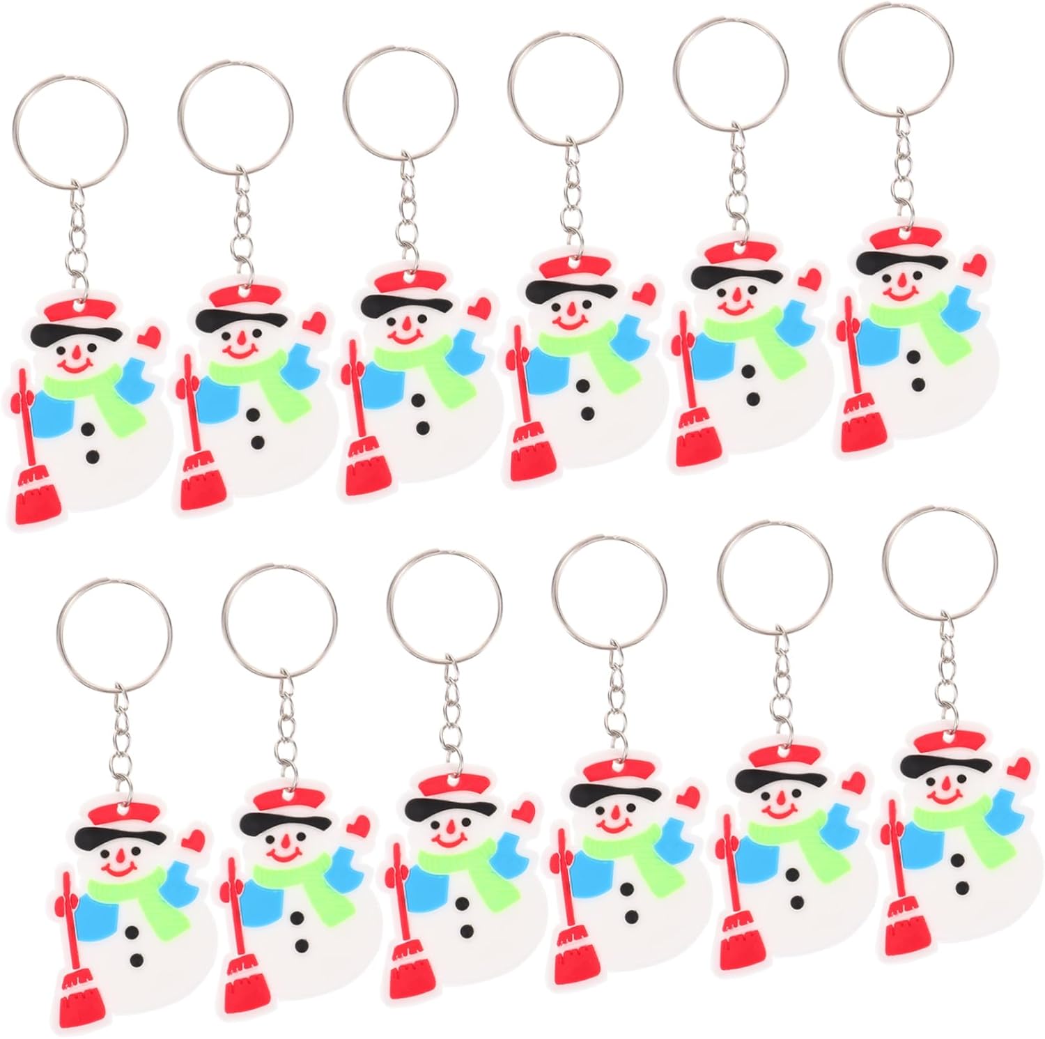 12pcs Cartoon Santa Keychains Christmas Decor