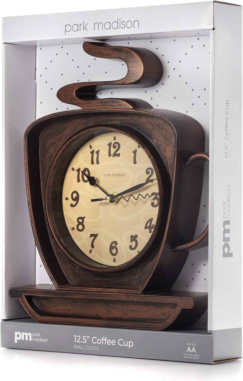 Park Madison Coffee Cappuccino 125 Inch Wall Clock