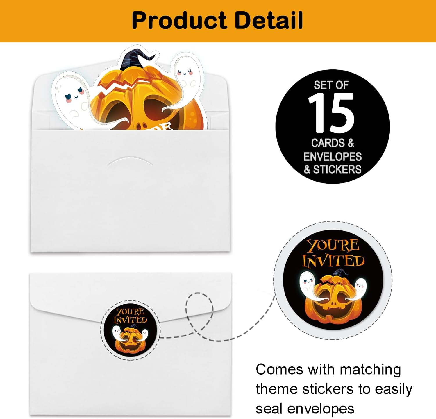 Rewidparty Halloween Party Invitation Set of 15