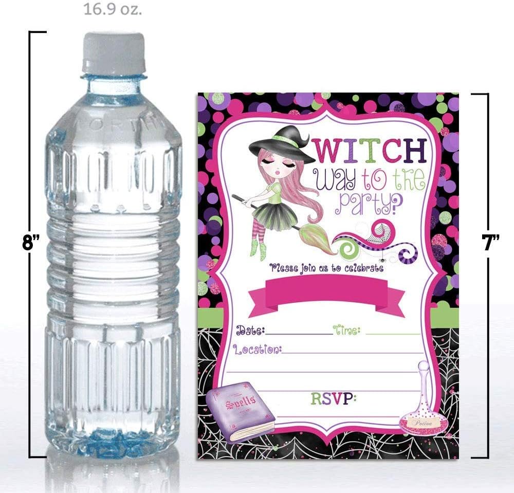 Fancy Halloween Witch Party Invites 20 5x7 Fill In Cards