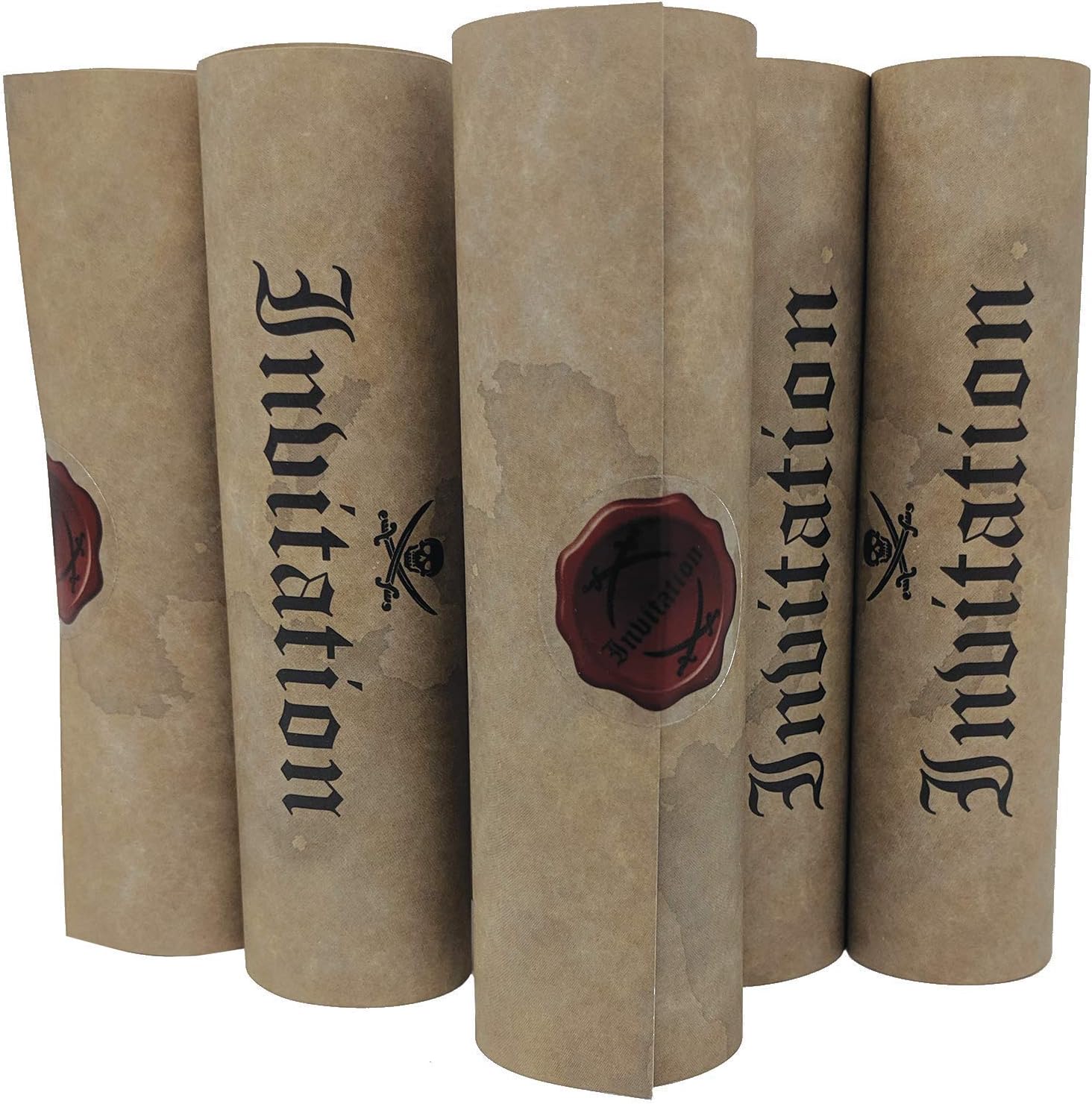 20 Pirate Birthday Invitations Roll Up Pirate Scrolls