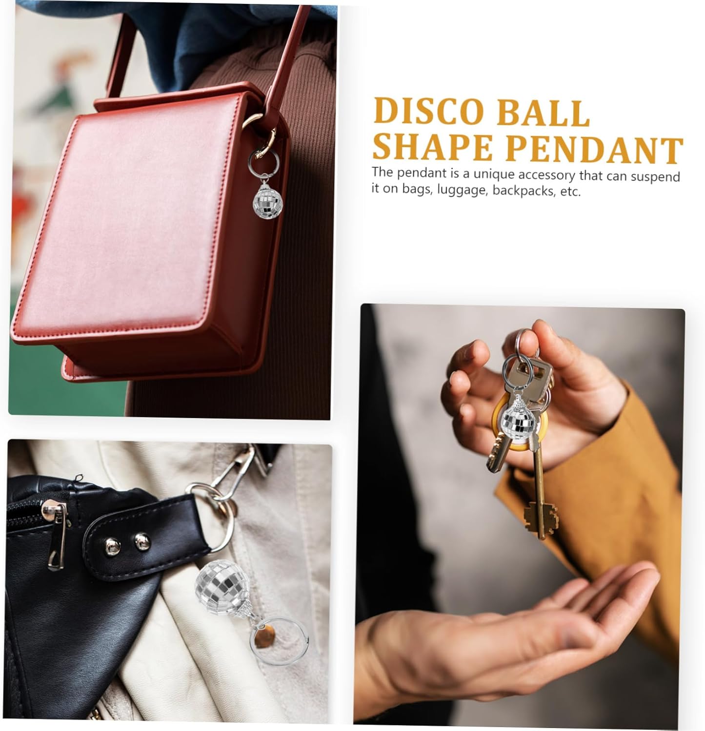 Disco Ball Keychain Pendant for Bags and Keys