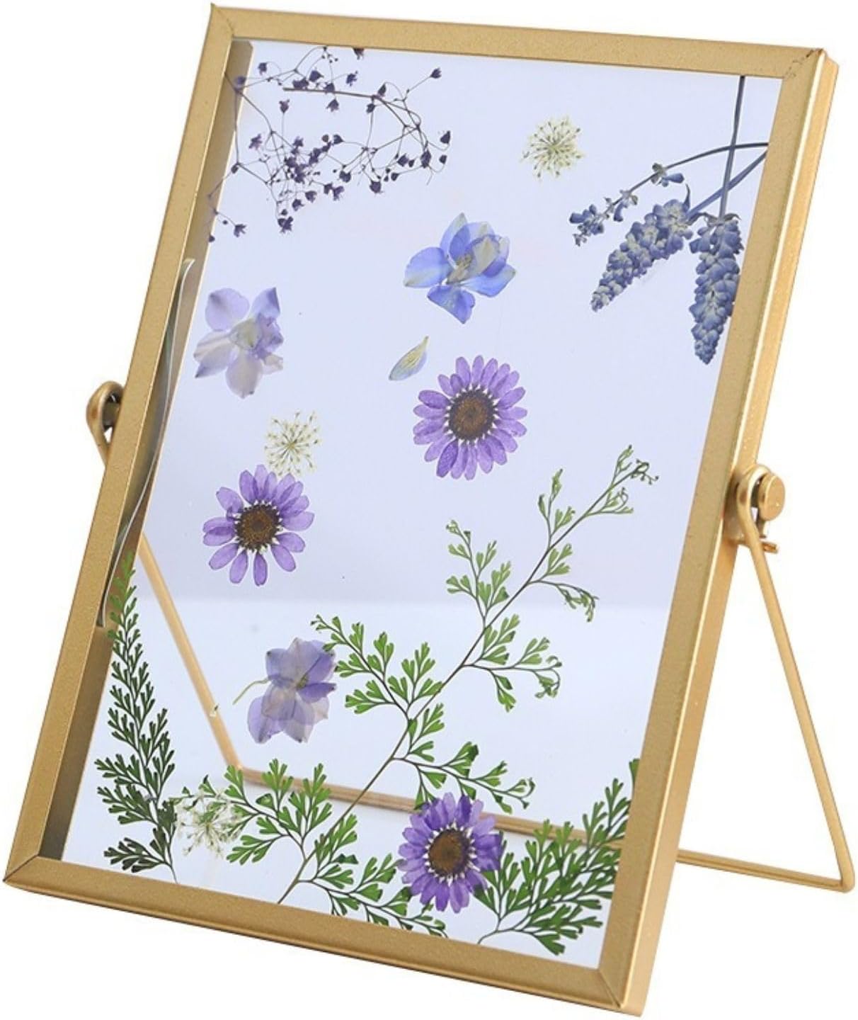 Gold Metal Double-Sided Picture Frame 15x20cm