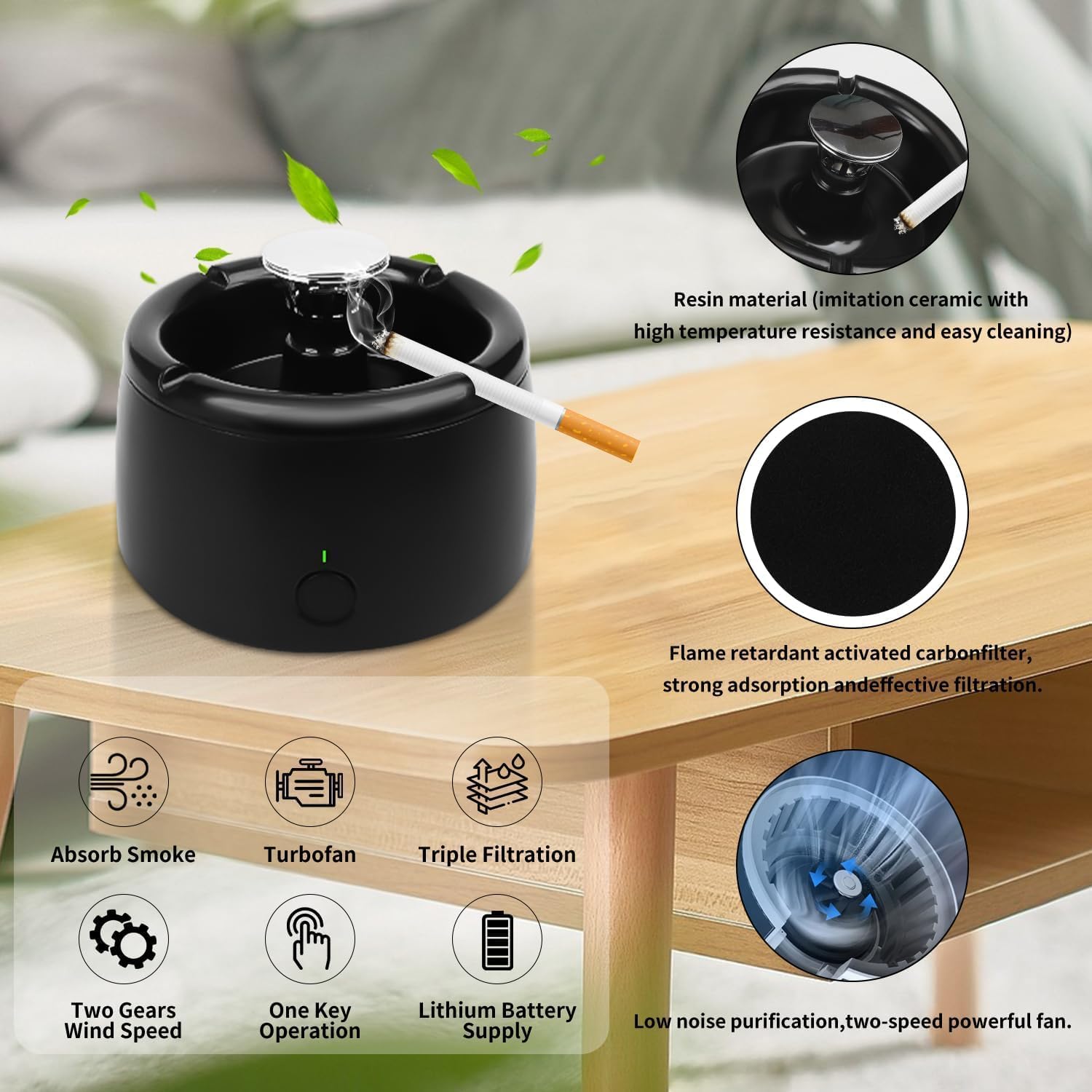 Smokeless Ashtray with Air Purifying Function