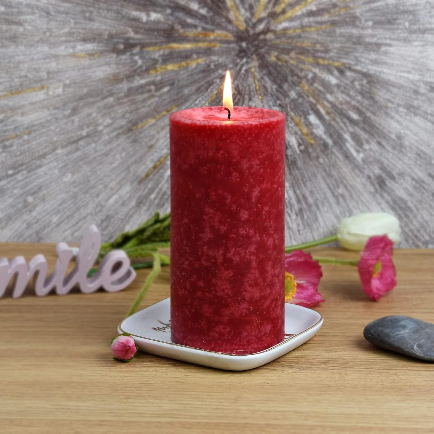 6 Inch Apple Crisp Scented Pillar Candle 1