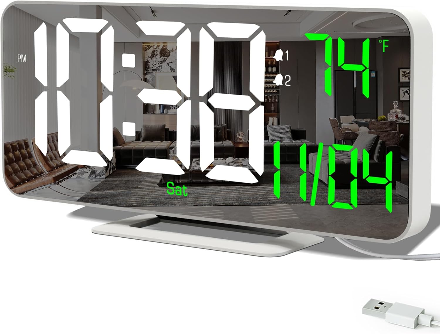 67 Inch Digital Alarm Clock with Temperature Display